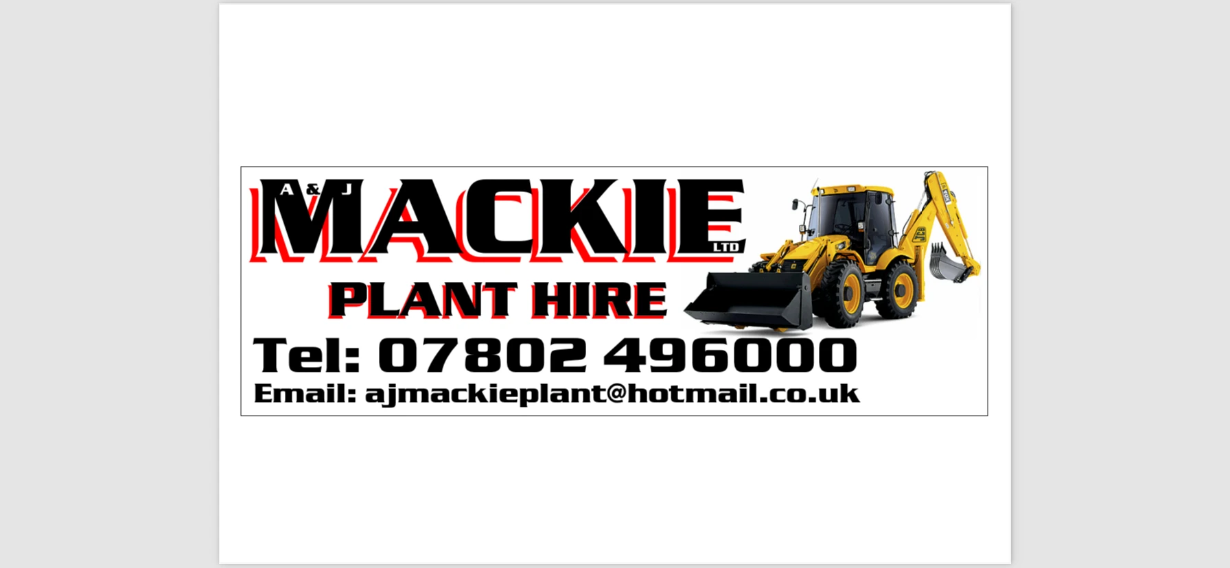 A & J Mackie Plant Hire logo