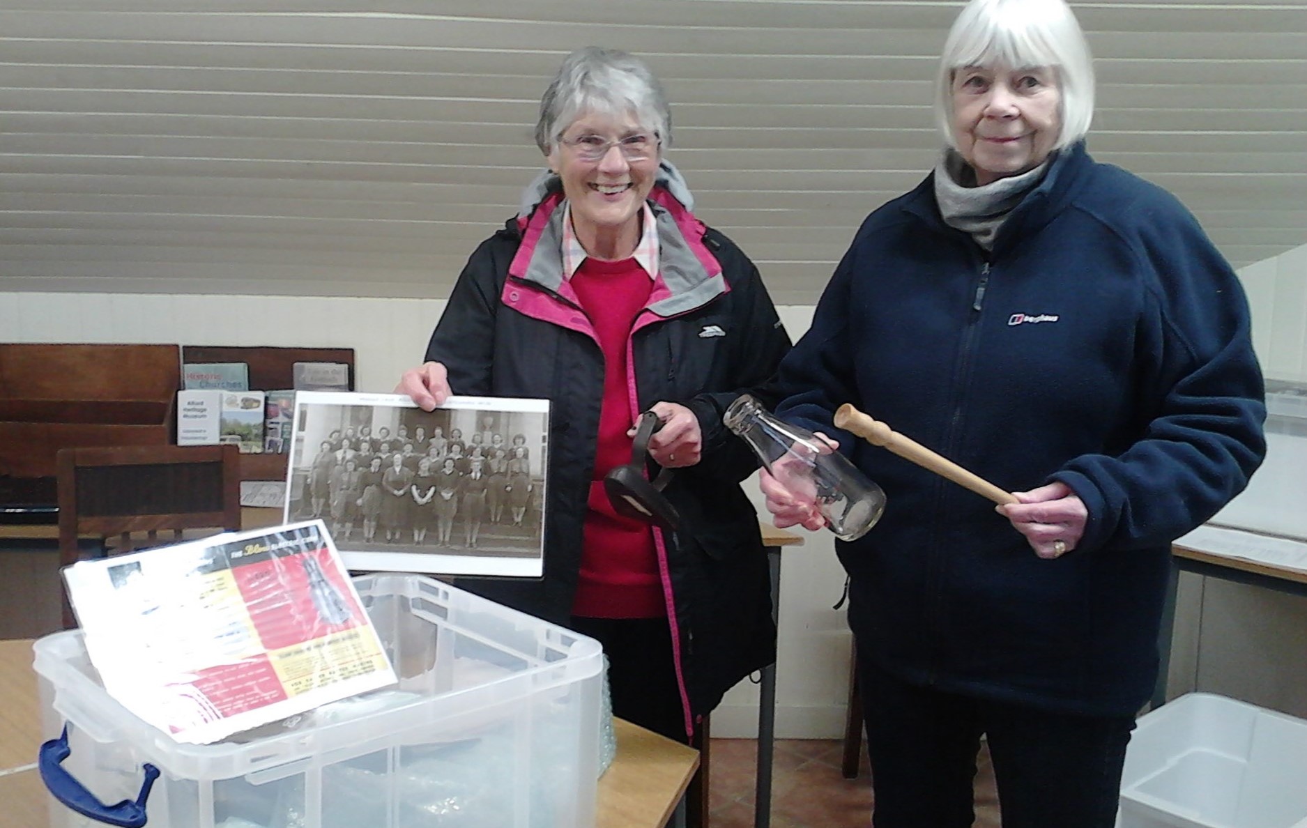 Historical artifacts in memory box