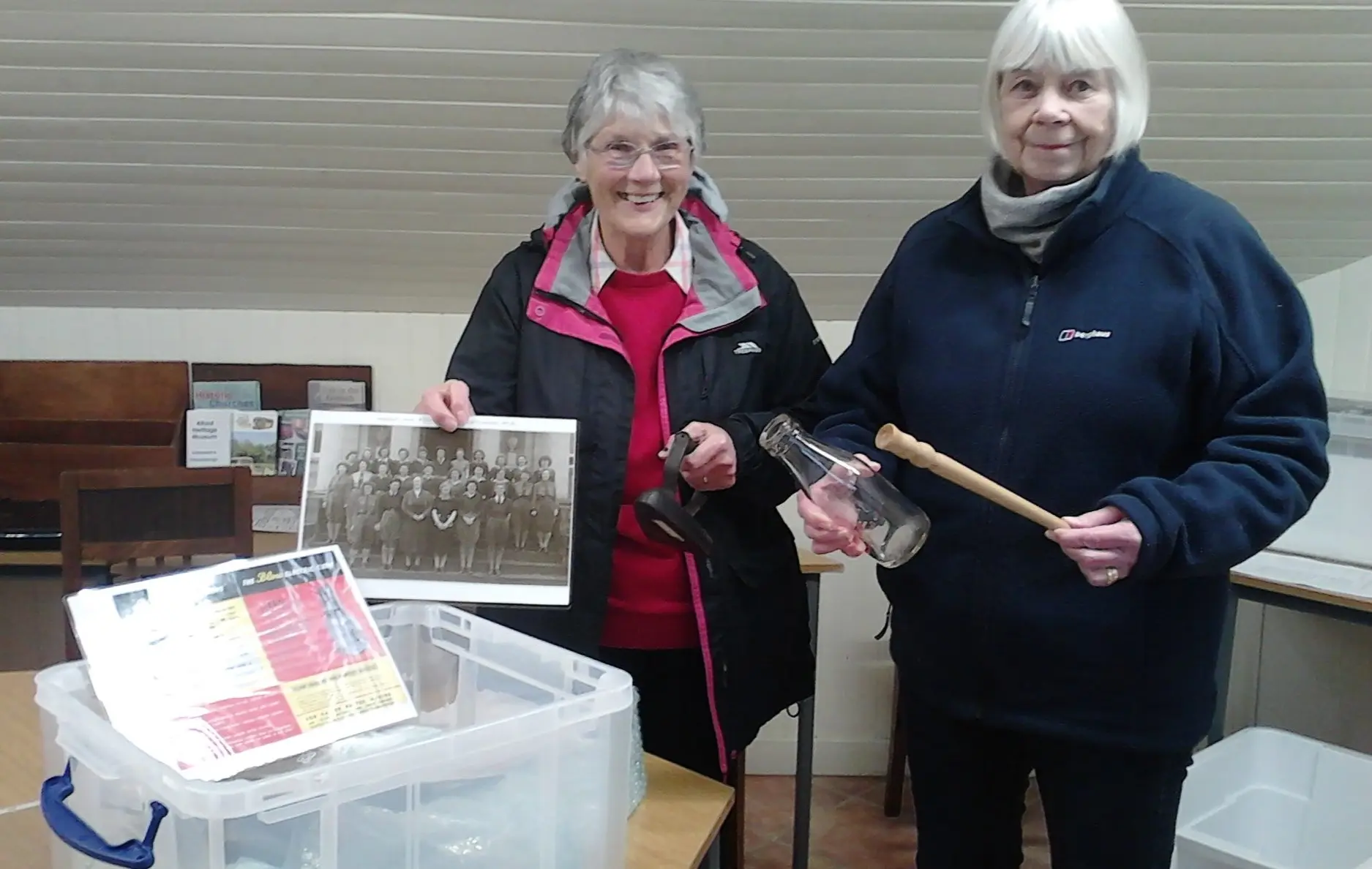 Historical artifacts in memory box